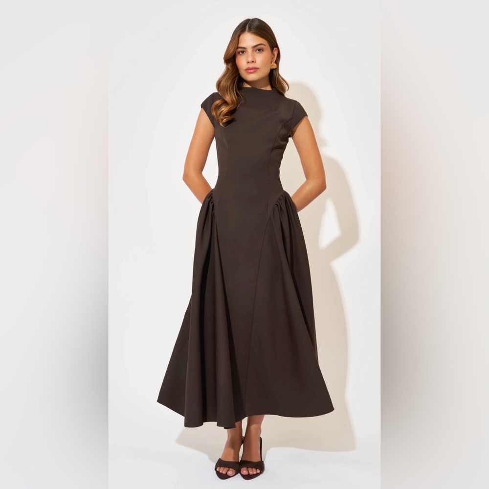 NWT OddMuse Brown Midi Dress - Picture 2 of 6